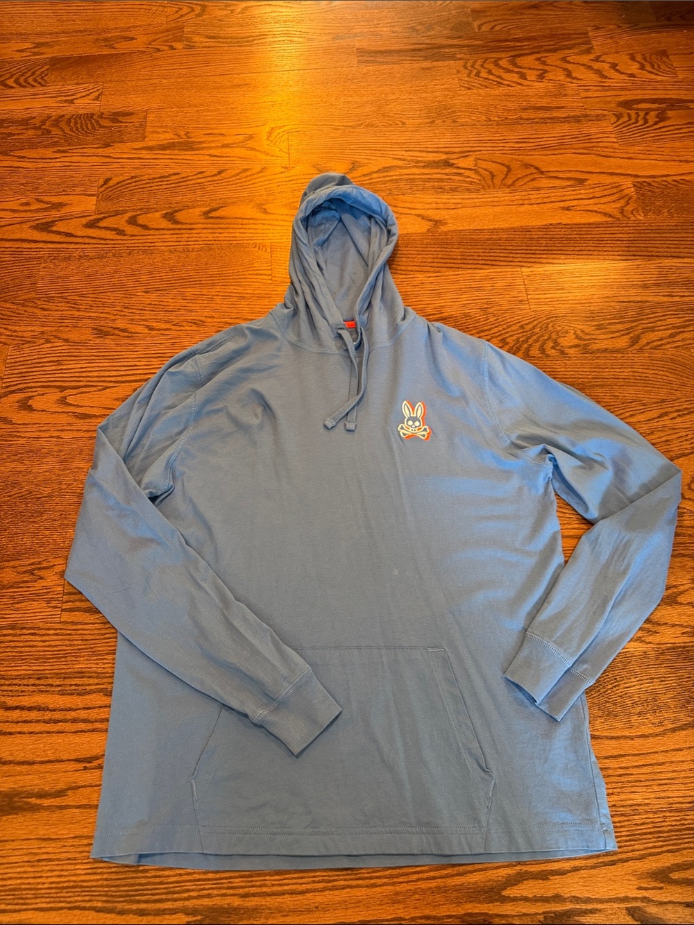 Psycho Bunny Light Blue Men's Hoodie Long-Sleeve Shirt Size 6 (Large)